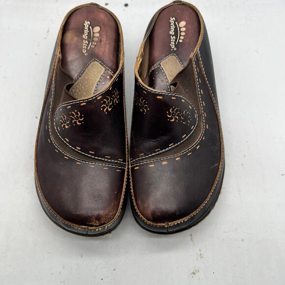 Spring Step Shoes Womens 37 US 6.5-7 Mule Slip On Brown - Picture 3 of 9